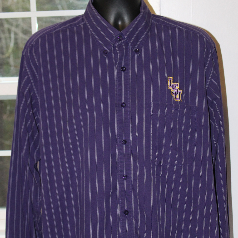Antigua Men's LSU Button Down Shirt Sz Lg